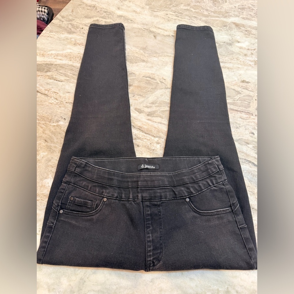 d.jeans Black Skinny Jeans Stretch Denim Mid Rise Size 10